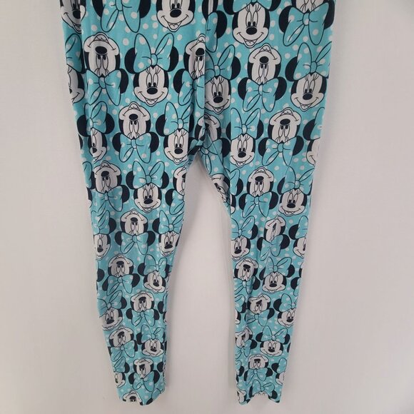 LulaRoe Women's Two Pack Leggings Pink/Blue One Size Disney Themed Soft Strech - Picture 2 of 12